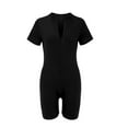 thumbnail image 6 of Baqcunre One Piece Jumpsuits For Women Women'S Short Sleeve Jumpsuit Bodysuit Bodycon Shorts Stretchy Onesie Romper Womens Sweatpants Women'S Pants Black L, 6 of 6