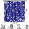 thumbnail image 6 of Snowflakes Shower Curtain for Bathroom Christmas Decor Shower Curtain Set with Hooks 72x72inches Dark Blue White Snow Flowers X-mas Waterproof Fabric Shower Curtains, 6 of 6