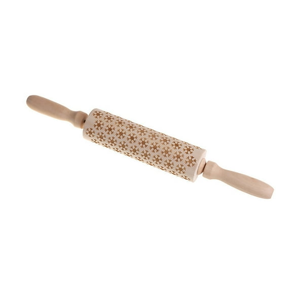 putnchl Embossing Rolling Pin,Wooden Engraved Embossed Printing Rolling Pin DIY Tool For Homemade Or Christmas