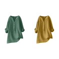 thumbnail image 1 of (2-Pack) Rinsvye Womens Solid Color Long Sleeve Mandarin Collar Blouse Women Clothing Timeless Design, 1 of 4