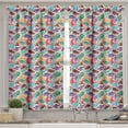 thumbnail image 2 of Ambesonne Dinosaur Valance & Curtain, Funny Monsters Cartoon, 55"x45", Multicolor, 2 of 6