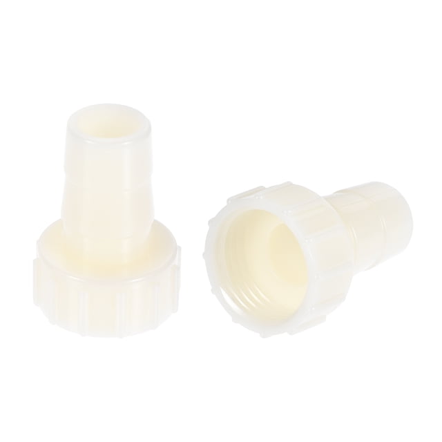 Unique Bargains Raccords de Tuyau en ABS, Raccord de Barbillon 14mm x Filetage Femelle G1/2, Blanc 2 Pcs