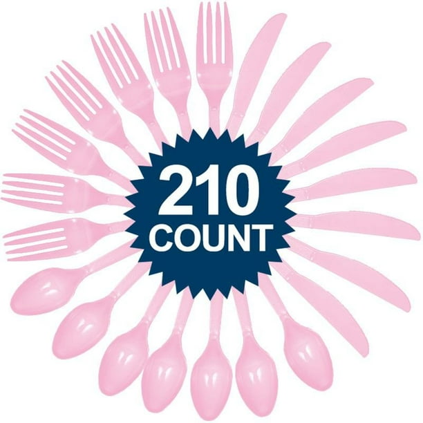 Pink Cutlery Set Value Pack (210 Count)