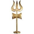thumbnail image 3 of Traditional Trishul with Stand Brass Statue for Car Dashboard Puja Ghar, 3 of 4