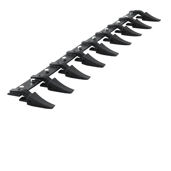 KFFKFF Tooth Bar for Buckets, 72'', Robust Tractor Bucket with 9 Teeth, Suitable for Loader Tractor Skidsteer, Supports 4560 lbs Load, Bolt-On Structure, For Soil Digging and Bucket Safeguarding