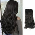 thumbnail image 5 of Bradem 22 Inch Dark Black Wavy Extensions&nbsp;- Full Head Clip-In, Double Weft Curly Hairpieces, 5 of 5