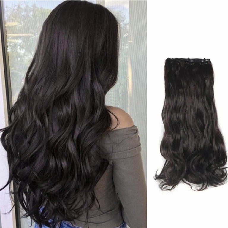 Bradem 22 Inch Dark Black Wavy Extensions&nbsp;- Full Head  display picture 1