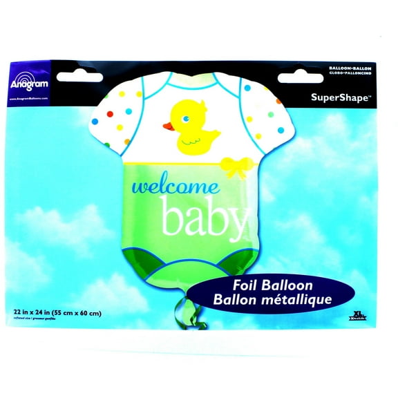 24" BABY BOY DUCK Onesie Balloon  Large Shape Foil Mylar Balloon  Party Supplies Decorations Foil Mylar Balloon