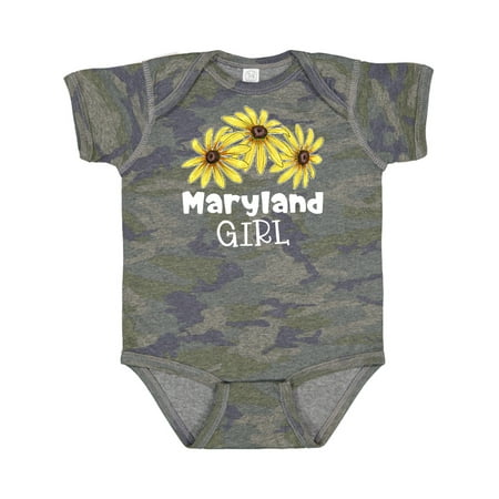 

Inktastic Maryland Girl Black Eyed Susans Flowers Gift Baby Girl Bodysuit