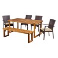 thumbnail image 5 of Noble House Garner 6 Piece Wood Top Patio Dining Set in Natural, 5 of 5