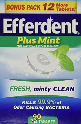 Efferdent Plus Mint Denture Cleanser Tablets 90 ea