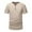 Khaki, variant on Mens Soft V-Neck Button Pullover Side Split Short Sleeve Breathable Relaxed Tops