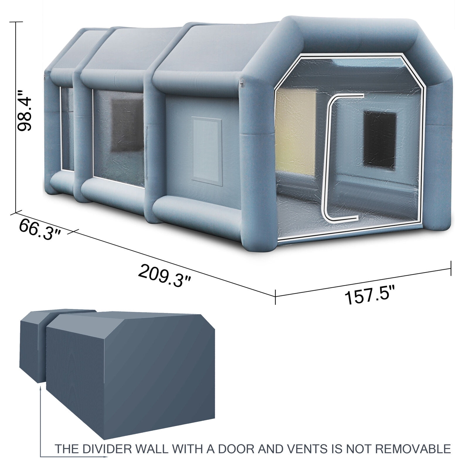 Vevor Inflatable Spray Booth Tent Car Paint Booth 2 Blowers