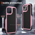 thumbnail image 3 of ELEHOLD for iPhone 13 2021 Fit Case, Military-Grade Dual Layer Raised Frame Screen & Camera Lens Protective Armor Hybrid PC+TPU Anti-Drop Shockproof Slim Rugged Case,Pink, 3 of 8