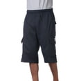 thumbnail image 3 of Pro Club Men's Six Pocket Fleece Cargo Shorts - Navy - Large, 3 of 4