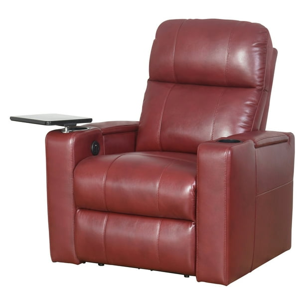 Abbyson Sage Power Leather Recliner Com - Red Leather Recliner With Cup Holder Abbyson Sage Power Leather Recliner Com - Red Leather Recliner With Cup Holder