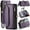 Purple, variant on Crossbody for Samsung Galaxy S22 Ultra Case Wallet【RFID Blocking】with 10-Card Holder Zipper Bills Slot, Soft PU Leather Magnetic Shoulder Wrist Strap for Samsung Galaxy S22 Ultra Wallet Case Women