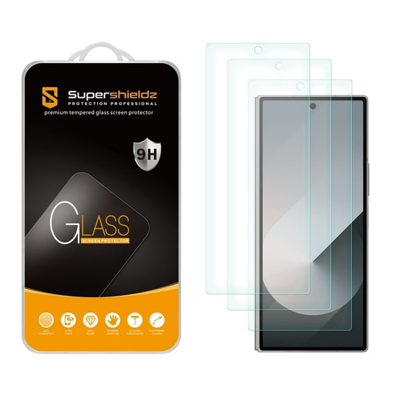 (3 Pack) Supershieldz Designed for Samsung Galaxy Z Fold 6 (Front Screen) Tempered Glass Screen Protector, Anti Scratch, Bubble Free