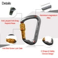 thumbnail image 4 of KANCOKIT 30kn Climbing Carabiner Aluminum Locking Carabiner D Shape Screwgate Carabiner Hook Screw Gate Lock Caribiner Clips Sport Tools Outdoor Gifts for Men Women, 4 of 8