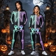 thumbnail image 4 of Skeleton Jumpsuit Halloween Costume for Women Men, Unisex Adult Skeleton Onesie Pajamas Cosplay Party 2026, Cozy One Piece Outfit, 4 of 5