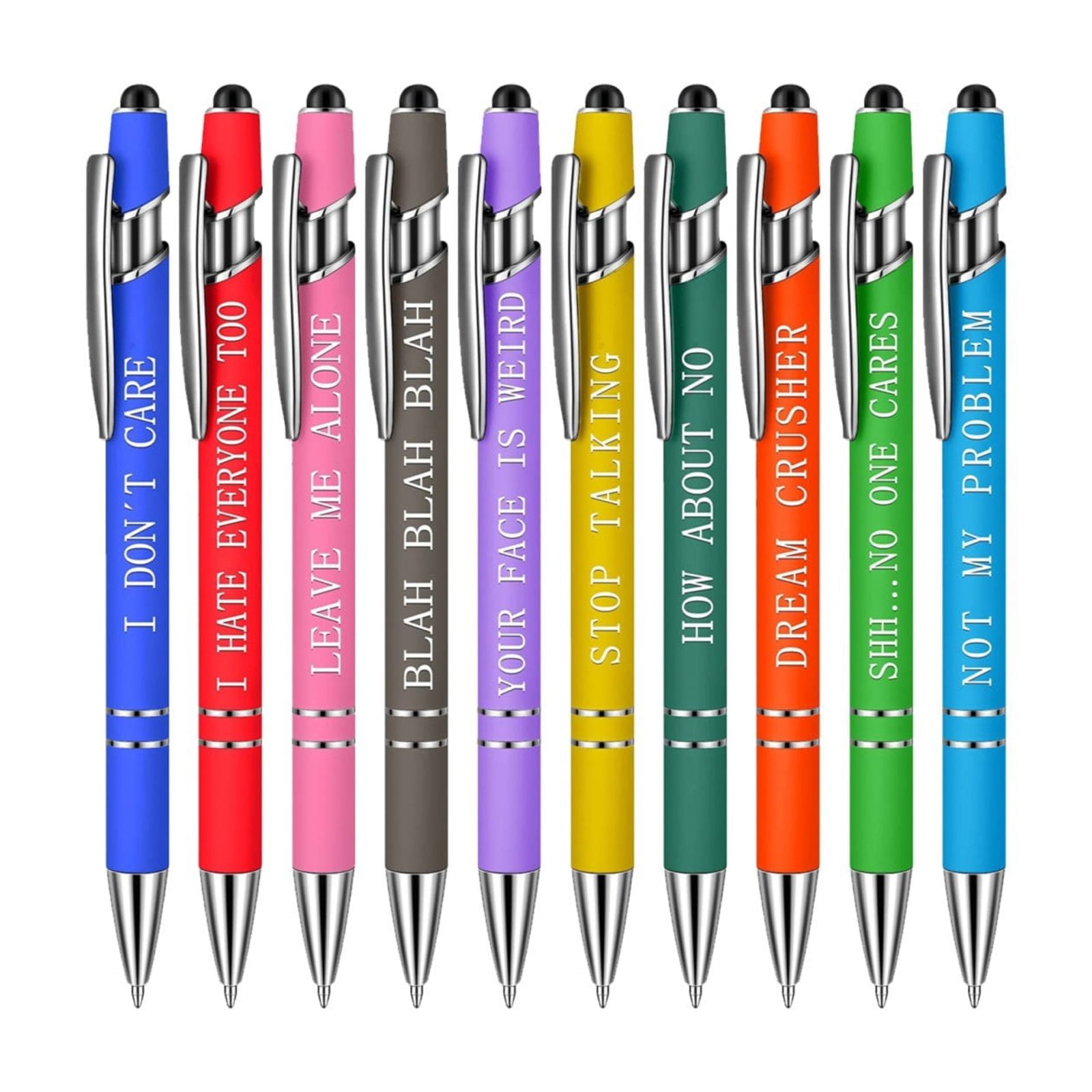 Clearance Ballpoint pen under $20,10 Ballpoint Pens Inspirational Quotes Snarky Screen Stylus Pen Encouraging Employee Appreciation Gifts Color（5ml） 2PC