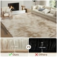 thumbnail image 3 of HOMERRY Fluffy Area Rug 8' x 10' Plush Fluffy Rugs Shaggy Carpet Rugs for Bedroom Living Room, Tie-dye Light Khaki, 3 of 7
