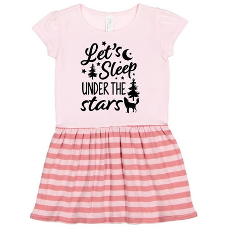 

Inktastic Adventure Let s Sleep Under the Stars with Moon and Wolf Gift Toddler Girl Dress