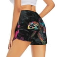 thumbnail image 3 of Bixox Women's Colorful Plant Turtle A pattern 2 in 1 Running Shorts - Lightweight Athletic Workout Gym Yoga Shorts Liner with Pockets - Small, 3 of 5