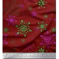 thumbnail image 1 of Soimoi Red Cotton Voile Fabric Snow Flakes Floral Fabric Prints By Yard 56 Inch Wide, 1 of 3