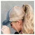 thumbnail image 3 of CC Multi Level Criss-Cross Elastic Back Women's Ponytail Dad Cap Hat, 3 of 7