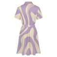 thumbnail image 6 of Abstract Pastel Swirl Design Art Womens Shirt Dresses Women'S Short Sleeve Dress Turn-Down Collar Dress A Line Casuall Dress Oversize(XS-6XL), 6 of 7