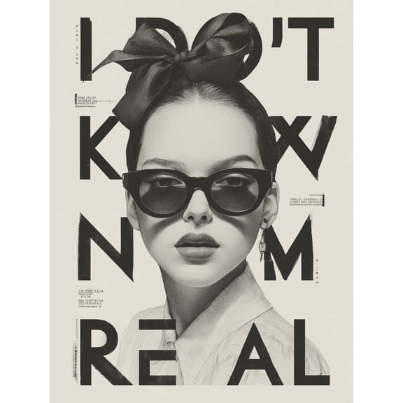 Qisvanset Fashion Girl Portrait I Don't Know Is It Real Canvas Wall Art 15.75x11.81 INCHES