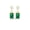 White, variant on Pure Elegance Halo Drop Dangle Earrings Green Emerald&nbsp;& Diamond Cluster 925 Silver 14K Rose Gold Over