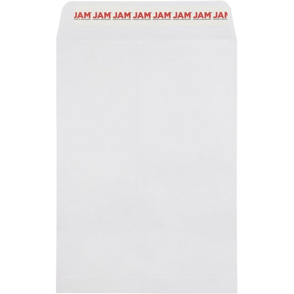 7 1/2 x 10 1/2 Open End Commercial Envelopes with Peel and Seal Closure - White - 50/Pack
