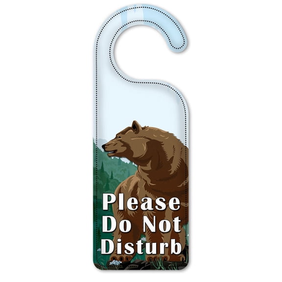 Do Not Disturb Door Knob Hanger Sign - Mountain Bear