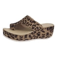 thumbnail image 5 of Rokment Leopard Platform Wedges Flip Flops for Women Comfortable Suede Orthopedic Arch Support Walking Sandals Trendy Casual Beach Summer Chunky Thongs Dress Slip on Brown Size 7.5, 5 of 7