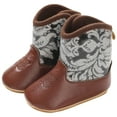 thumbnail image 2 of CAICJ98 Baby Boy Girl Cowboy Boots Winter Snow Boots Western Style Booties for Boys Girls Warm First Walker Shoes for Christmas Baby Shower Silver,5.5 （Toddler)(Infant/Toddler), 2 of 7