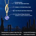 thumbnail image 2 of Gem Stone King 0.49 Ct Blue Tanzanite G/H Lab Grown Diamond 14K Yellow Gold Pendant with Chain, 2 of 6