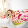 thumbnail image 4 of Castle Fairy Girls Cartoon Fairy Twin Comforter Sets,Cute Floral Castle Bedding Set, 4 of 8