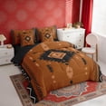 thumbnail image 3 of Erosebridal Brown Black Aztec Bedding Comforter Set, Bohemian Exotic Style Full Bedding Set, Black Reversible 7 Pieces, 3 of 6