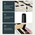 thumbnail image 4 of Einfach King Size Platform Bed Frame with Upholstered Velvet Vertical Headboard, Pink, 4 of 6