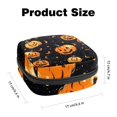thumbnail image 2 of Sanitary Napkin Storage Bag for Girls Women, Portable First Period Pads Bag Tampons Holder Girls Travel Makeup Bag, Large Capacity Happy Halloween Pumpkins Background, 2 of 6