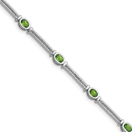 Sterling Silver Peridot Bracelet. Gem Wt- 2.5ct