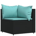 thumbnail image 2 of vidaXL 4 Piece Garden Lounge Set with Cushions Black Poly Rattan, 2 of 5