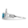 thumbnail image 3 of Auriga Fine Jewelry 14K White Gold CZ December Birthstone Claddagh Heart Ring Size 7 for Women, 3 of 6