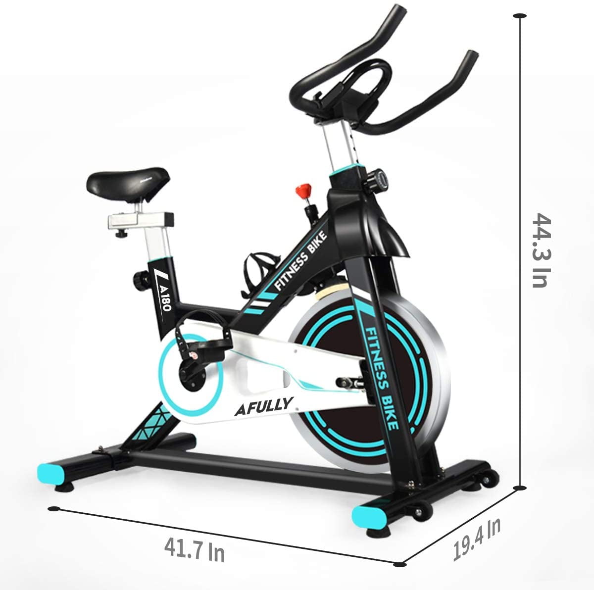 Afully Indoor Exercise Bike Pad/Phone Holder Indoor Cycling Stationary Bike Belt Drive with Adjustable Resistance LCD Monitor Comfortable Cushion Stable and Quiet for Home Cardio Workout 
