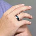 thumbnail image 2 of 8mm Men Spinner Band 316L Stainless Steel Rinbow/Blue/Black Silver Polished Ring, 2 of 9