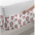 thumbnail image 2 of Vintage Rose Bed Skirt, Delicate Flowers Bouquet Pattern, Elastic Bedskirt Dust Ruffle Wrap Around for Bedding Decor, 4 Sizes, Pale Pink White, by Ambesonne, 2 of 2