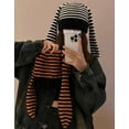 thumbnail image 5 of Crochet Hat Striped Long Ears Knitted Hats for Women Autumn Winter Cute Warm Ear Protection Casual Beanies Caps, 5 of 7