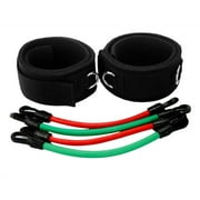 Latex Resistance Bands with Tube Ankle Straps - Leg and Abdomen Workout Exercise